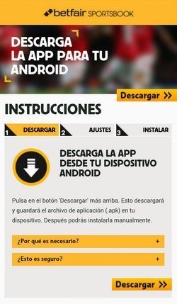 App Betfair para Android
