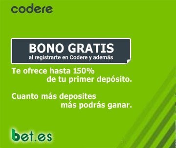 Codere te ofrece hasta 500.000 COL$ en Bonus de Bienvenida.