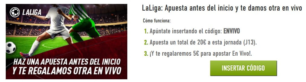 apuesta en vivo sportium jornada 13 laliga