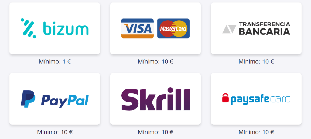 gran madrid casino online métodos de pago