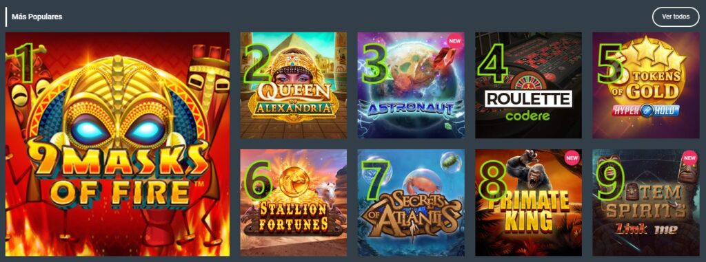 CODERE oferta para slots
