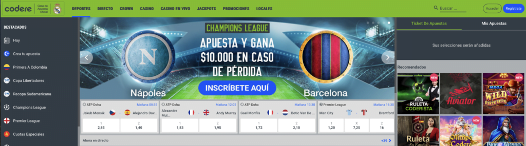codere bono de bienvenida