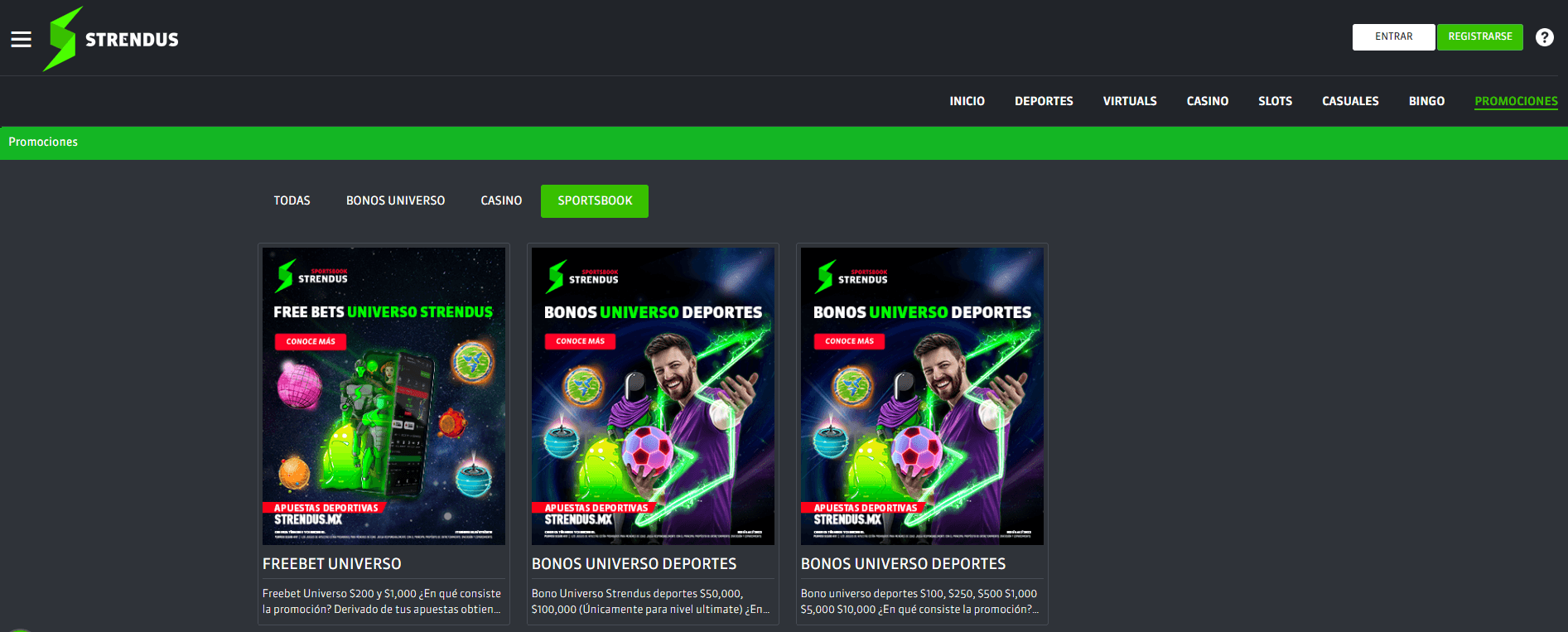 STRENDUS bono apuestas deportivas