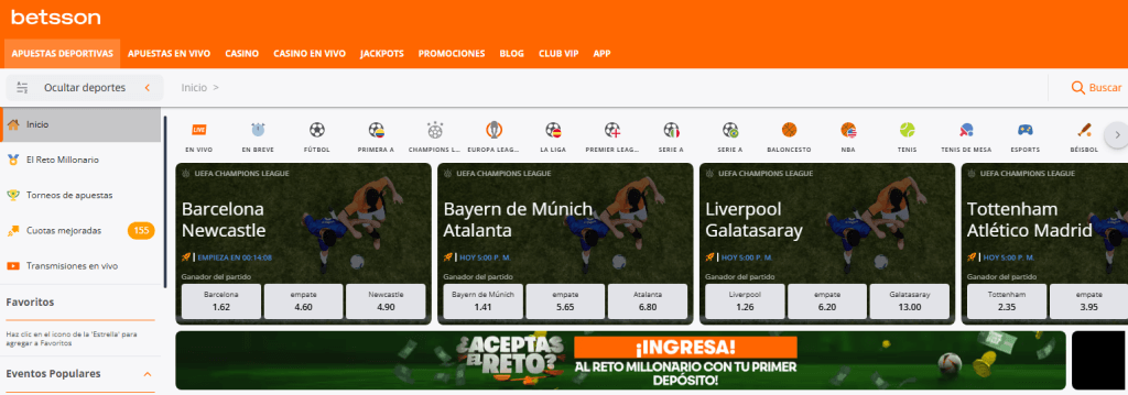 betsson oferta para fútbol