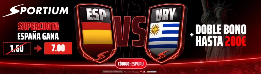 sportium supercuota uruguay vs españa
