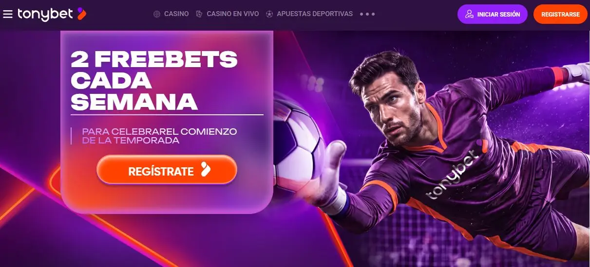 Tonybet 2 freebets cada semana